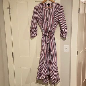 J.Crew striped button down midi dress